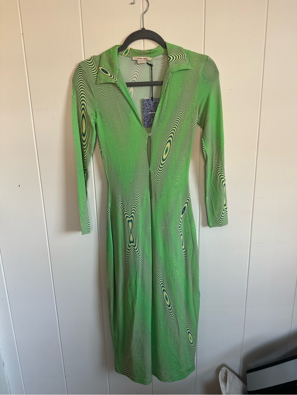 Paloma Wool Gamma Dress Intense Green Talla Long Sleeve Midi BNWT XS